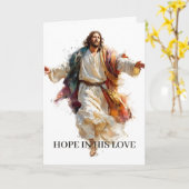 Glaube Hoffnung Ermutigung Karte Jesus offene Arme (Gelbe Blume)