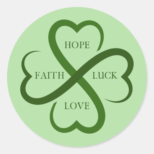 Glaube, Hoffnung, Glück, Liebe Runder Aufkleber (Vorderseite)