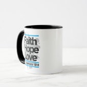 Glaube Hoffnung Liebe, 1 Korinther 13:13 Tasse (Vorderseite Links)