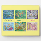 Glaube, Hoffnung, Liebe Angel Word Collage Gedicht Fotoplatte (Vorderseite)
