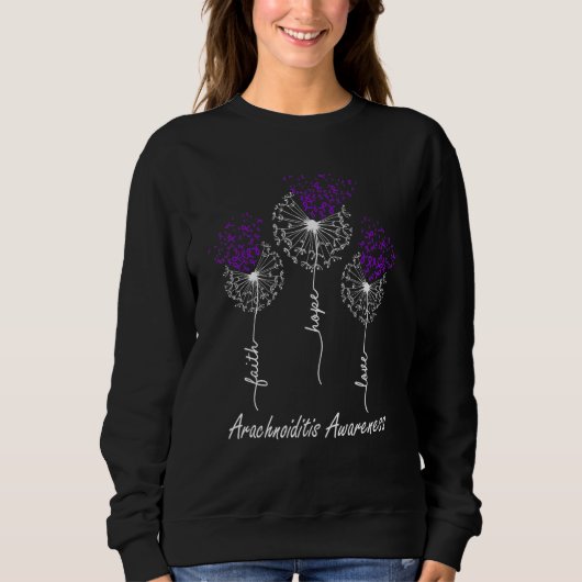 Glaube Hoffnung Liebe Arachnoiditis-Bewusstsein Sweatshirt (Vorderseite)