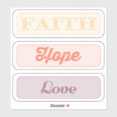 Glaube, Hoffnung, Liebe Aufkleber (Blatt)