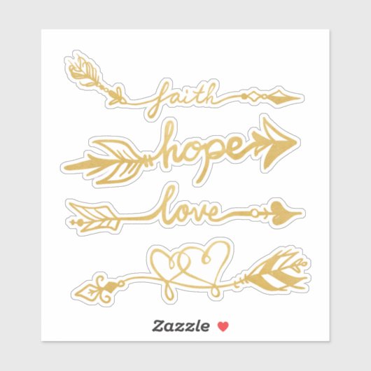 Glaube, Hoffnung, Liebe Aufkleber (Blatt)