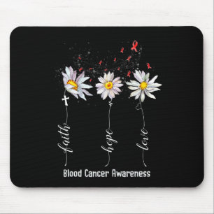 Glaube Hoffnung Liebe Blutkrebs-Bewusstsein Blumen Mousepad