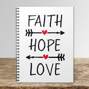 Glaube Hoffnung Liebe Boho Christlich Pfeil Rotes Notizblock