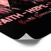 Glaube Hoffnung Liebe Brustkrebs Rosa Flügel zurüc Poster (Ecke)