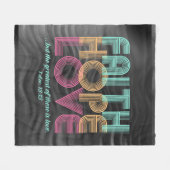 Glaube Hoffnung Liebe Christliche Bibel Verse Retr Fleecedecke (Vorderseite (Horizontal))