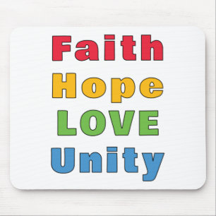 Glaube Hoffnung Liebe Einheit   Mousepad