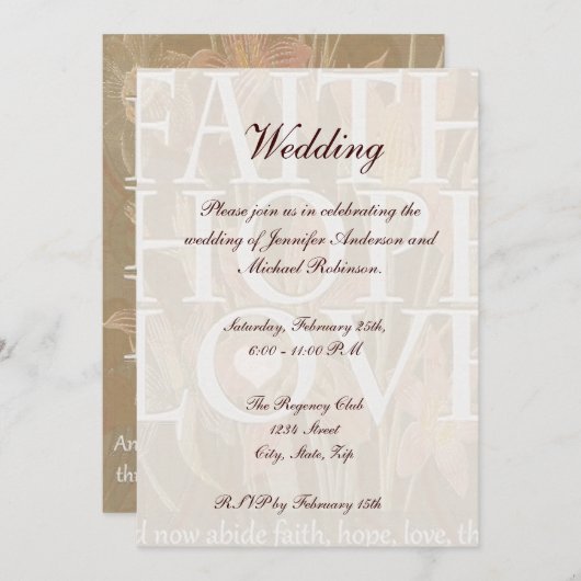 Glaube, Hoffnung, Liebe Einladung (Vorne/Hinten)