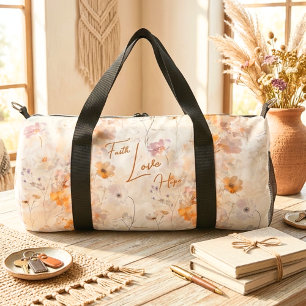 Glaube Hoffnung Liebe Elegante Blumen Wasserfarben Duffle Bag