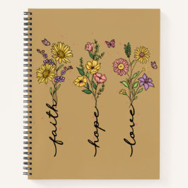 Glaube Hoffnung Liebe Floral | Christlich Inspirie Notizblock