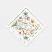 Glaube Hoffnung Liebe floral Serviette (Ecke)