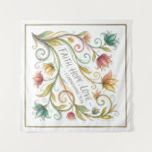Glaube Hoffnung Liebe floral Wandteppich (Vorderseite (Horizontal))