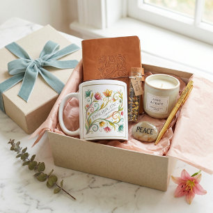Glaube Hoffnung Liebe florale personalisiert Kaffeetasse