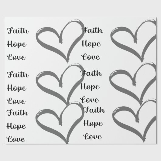 Glaube, Hoffnung, Liebe Geschenkpapier (Flach)