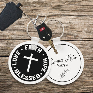 Glaube Hoffnung Liebe Gesegneter Christlicher Spru Schlüsselanhänger