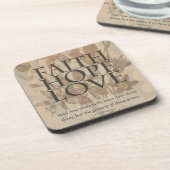 Glaube, Hoffnung, Liebe Getränkeuntersetzer (Linke Seite)