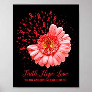 Glaube Hoffnung Liebe Hirnaneurysma-Bewusstsein Üb Poster