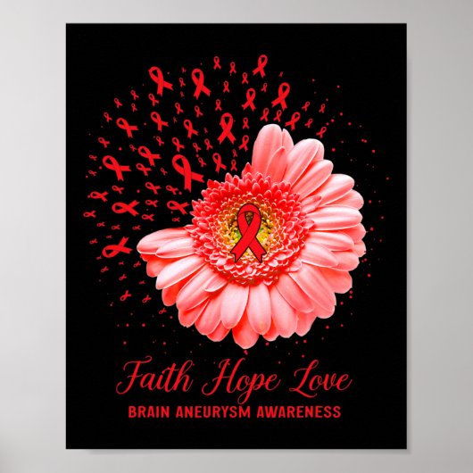 Glaube Hoffnung Liebe Hirnaneurysma-Bewusstsein Üb Poster (Vorne)