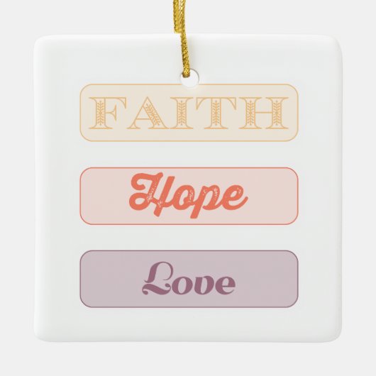 Glaube, Hoffnung, Liebe Keramikornament (Vorderseite)