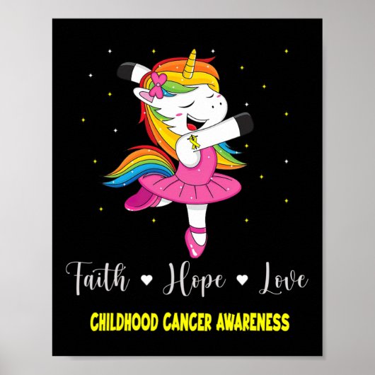 Glaube Hoffnung Liebe Kinderkrebsbewusstsein Einho Poster (Vorne)