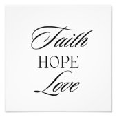 Glaube, Hoffnung Liebe Minimalistisches Design Fotodruck (Vorne)