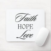 Glaube, Hoffnung Liebe Minimalistisches Design Mousepad (Mit Mouse)