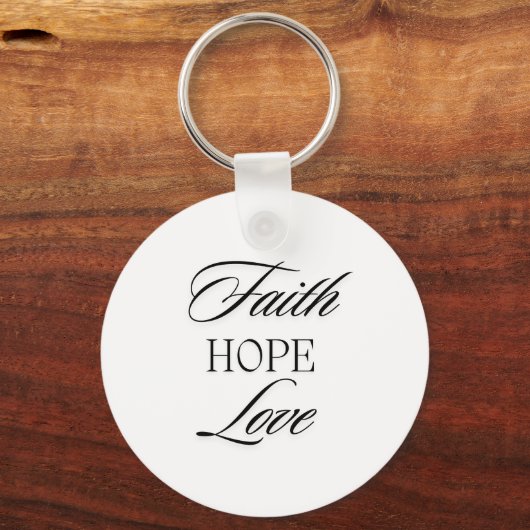 Glaube, Hoffnung Liebe Minimalistisches Design Schlüsselanhänger (Rückseite)