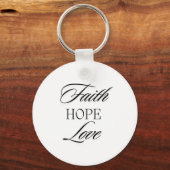 Glaube, Hoffnung Liebe Minimalistisches Design Schlüsselanhänger (Vorderseite)