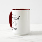Glaube, Hoffnung Liebe Minimalistisches Design Tasse (Vorderseite Links)