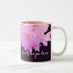 Glaube Hoffnung Liebe Monogramm Name Rosa Kirschbl Zweifarbige Tasse