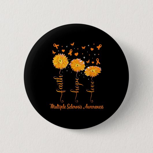 Glaube Hoffnung Liebe Orangefarbenes Band Multiple Button (Vorderseite)