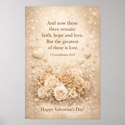 Glaube-Hoffnung-Liebe-Plakat (Valentinstag) Poster (Vorne)