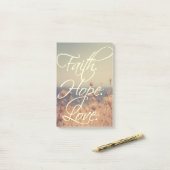 Glaube. Hoffnung. Liebe. Post-It Klebezettel (Auf Schreibtisch)