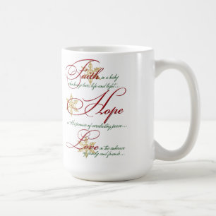Glaube, Hoffnung, Liebe Red Green Gold Weihnachtsz Kaffeetasse