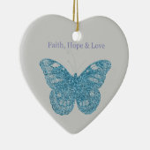 Glaube, Hoffnung, Liebe Schmetterling Keramikornament (Rechts)