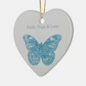 Glaube, Hoffnung, Liebe Schmetterling Keramikornament (Links)