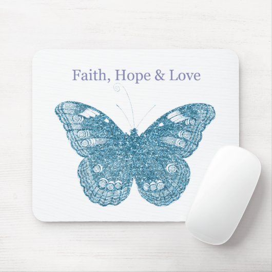 Glaube, Hoffnung, Liebe Schmetterling Mousepad (Mit Mouse)