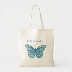 Glaube, Hoffnung, Liebe Schmetterling Tragetasche