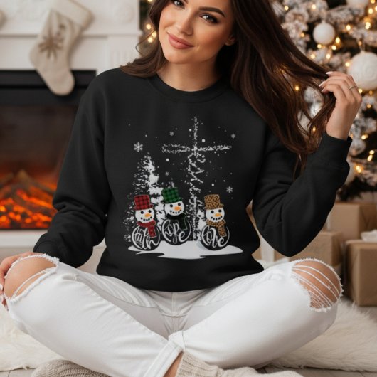 Glaube Hoffnung Liebe Schneemänner Weihnachten Sweatshirt