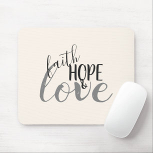 Glaube, Hoffnung & Liebe   Schwarzes und graues Gl Mousepad
