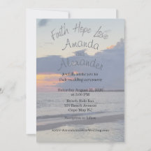 Glaube Hoffnung Liebe Strand Foto Hochzeitseinladu