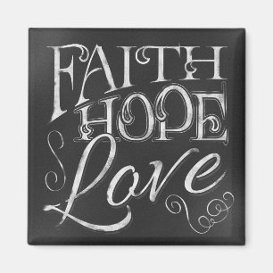 Glaube, Hoffnung, Liebe-Tafel-Quadrat-Magnet Magnet