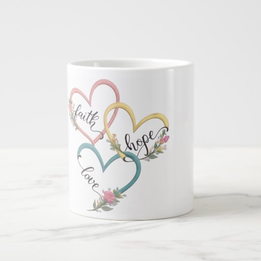 Glaube Hoffnung Liebe Tassendesign Jumbo-Tasse (Vorderseite)