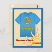 Glaube, Hoffnung, Liebe und Sonnenschein Postkarte (Vorne/Hinten)