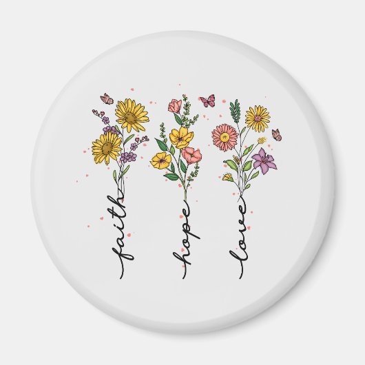 Glaube, Hoffnung, Liebe - Vibrierendes florales In Magnet (Vorne)