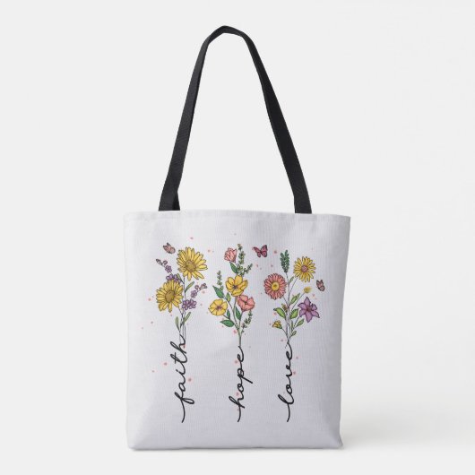 Glaube, Hoffnung, Liebe - Vibrierendes florales In Tasche (Rückseite)