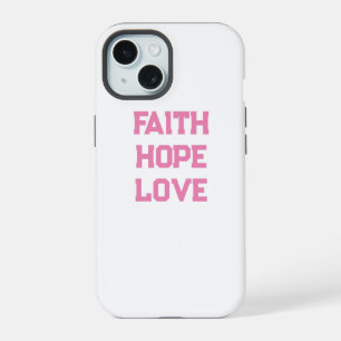 Glaube Hoffnung Liebe weiß rosa iPhone 15 Hülle