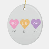 Glaube Hoffnung und Liebe auf Koreanisch.Keramik Keramik Ornament (Links)
