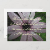 Glaube Hoffnung und Liebe Bibel Vers Postkarte (Vorne/Hinten)